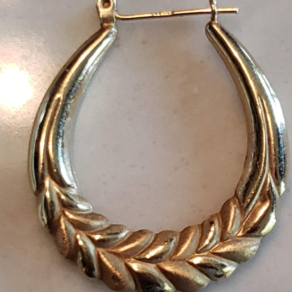 14k Gold Hoop Earrings - 2.2 grams - Picture 2 of 5
